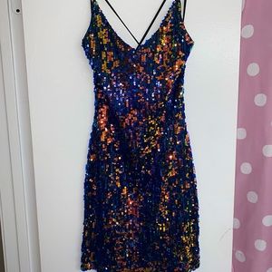 Multi Sequin Dress! Size 3. Perfect for going out on the town or a dance!